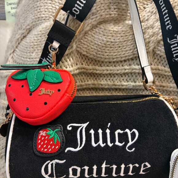 Juicy Couture "Sweet n Juicy" Black Barrel Bag & Matching Wallet Set NWT - Picture 3 of 10